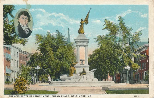 Baltimore - Eutaw Place Francis Scott Monument - Usa