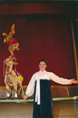 Pyongyang - Circus Trained Animals Goat And Monkey - North Korea