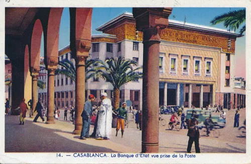Casablanca - State Bank Seen From The Post Office - Marocko