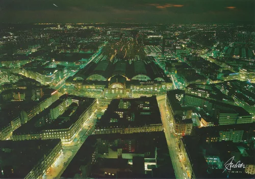 Frankfurt am Main - Aerial Night View - Tyskland