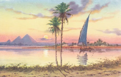 Giza - Pyramids At Sunset - Egypten