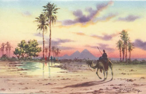 Giza - Pyramids From Desert - Egypten
