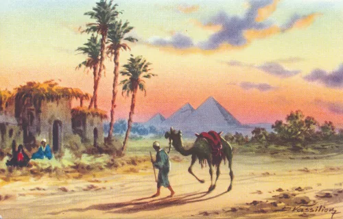 Giza - Village And Pyramids - Egypten