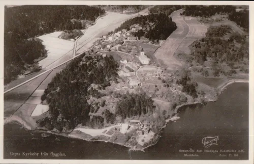 Gryt - Kyrkbyn Från Flygplan - Sverige