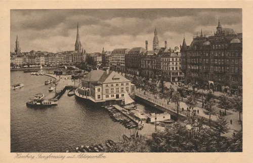 Hamburg - Jungfernstieg Mit Alsterpavillon - Tyskland