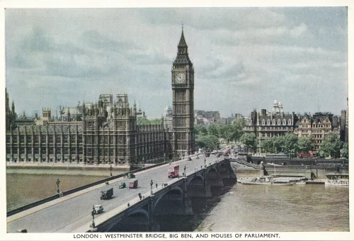 London - Westminster Bridge And Big Ben - Storbritannien