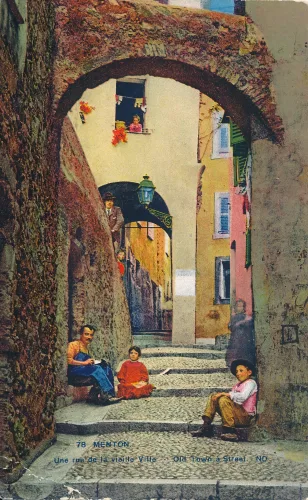 Menton - Old Town Street - Frankrike