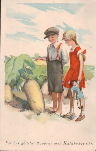 Humor - Två barn och en stor kålrot