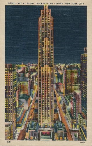 New York City - Radio City At Night Rockefeller Center - Usa